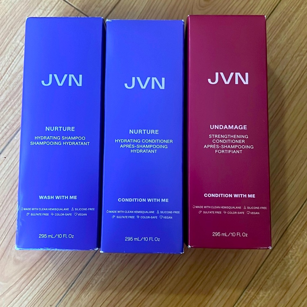 3 bottles JVN brand new NURTURE shampoo and conditioner